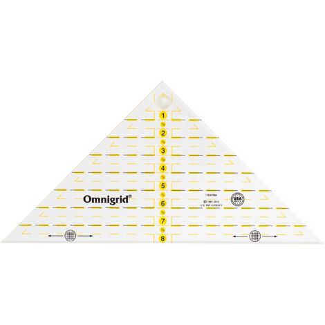 Prym Omnigrid 8" Right, Quarter-Square Triangle Quilting Ruler, Transparent, 5 cm