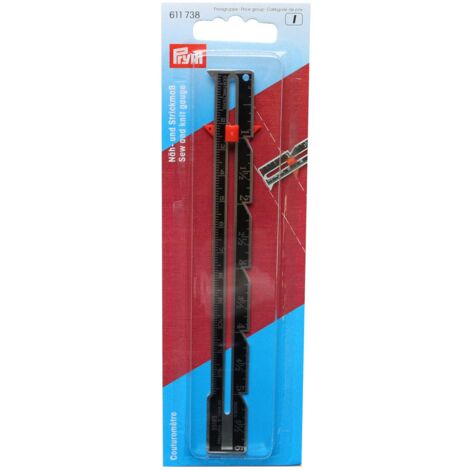 Prym Righello per Cucire E Lavorare A Maglia, Metal, Multicolore, Lunghezza: 12,5 cm
