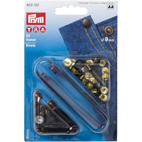 Prym Rivetti in Ottone, Metal, Rame Anticato, 9 mm