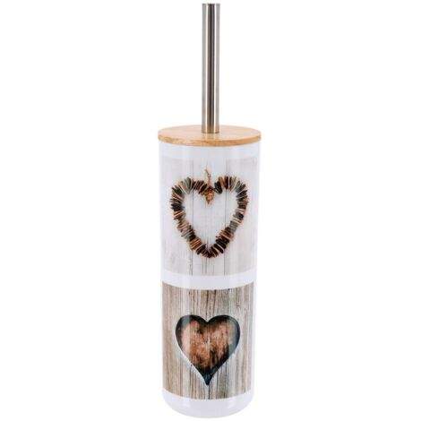 Ps wc bürste bedruckt mit holzdeckel - liebe - Tendance