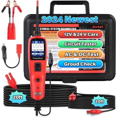 PS100 Kit Sonde Circuit, Outil Diagnostic du Système électrique, Disjoncteur Intégré, Résistance au Courant AC/DC Facile à Lire, Test Continuité/Sonde/Signal [Que Anglais]