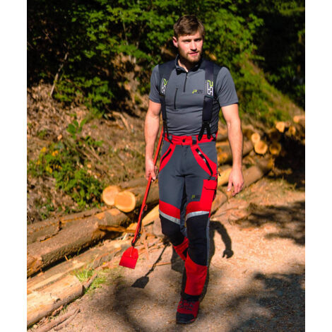 PSS Schnittschutzhose X-treme Light Rot/Schwarz Größe 27 untersetzt