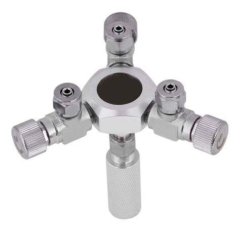 Pssopp Aquarium CO2 Splitter Verteiler 2 Wege 3 Wege CO2 Verteiler Regler Rückschlag Ventil Aluminiumlegierung CO2 Splitter Regler Ventil für Aquarium(3 Wege)