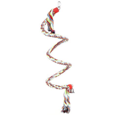 Pssopp Giocattoli per uccelli, altalena per pappagalli, giocattoli per pappagalli, corda per trespolo, corda per arrampicata, corda di cotone a spirale colorata, giocattoli per uccelli per pappagalli,