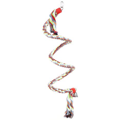 Pssopp Vogelspielzeug Papageien Swing Papageien Spielzeuge Vögel Sitzseil Kletterseil Bunte Spirale Baumwollseil Vogel Spielzeug für Papageien Vögel Vogelkäfig Schaukel