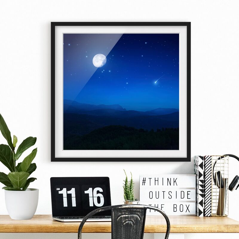 

Póster enmarcado - A Full Moon Wish Dimensión LxA: 50cm x 50cm, Marco: Negro