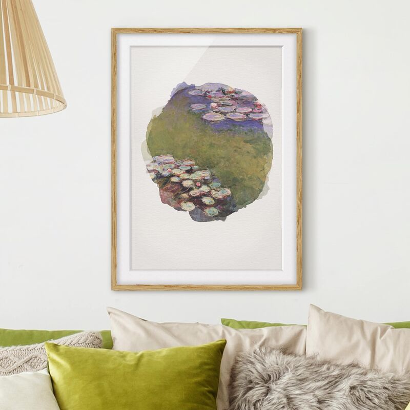 

Póster enmarcado - Acquarelli - Claude Monet - Ninfee Dimensión LxA: 100cm x 70cm, Marco: Roble