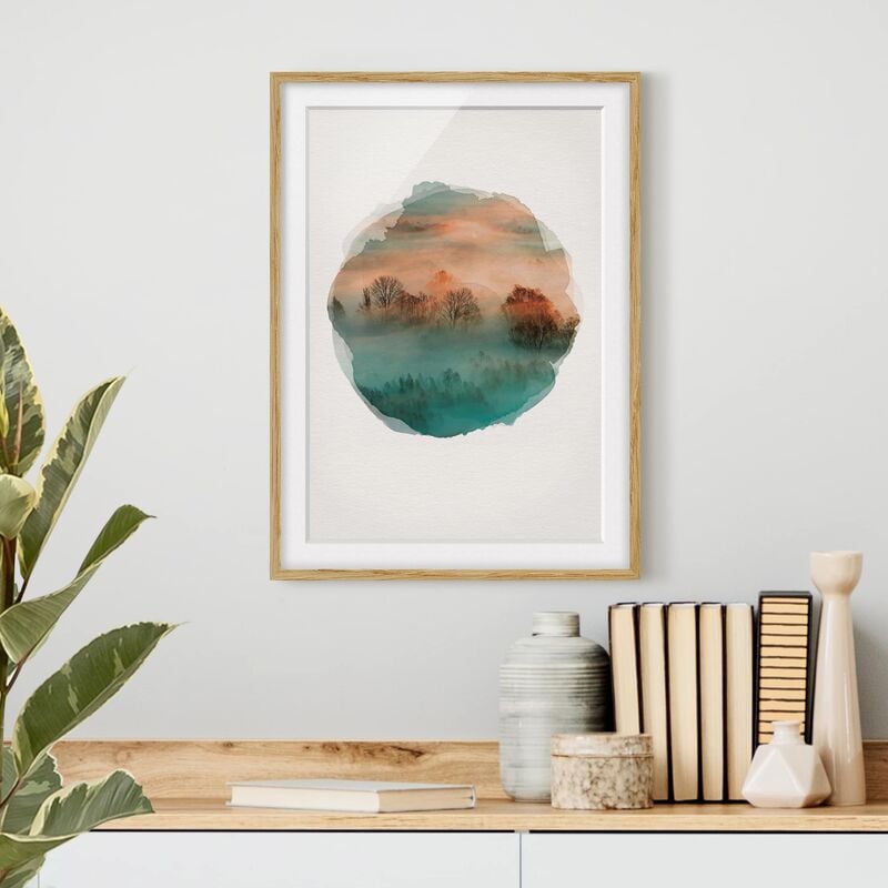 

Póster enmarcado - Acquarelli - Mist Ad Alba Dimensión LxA: 70cm x 50cm, Marco: Roble