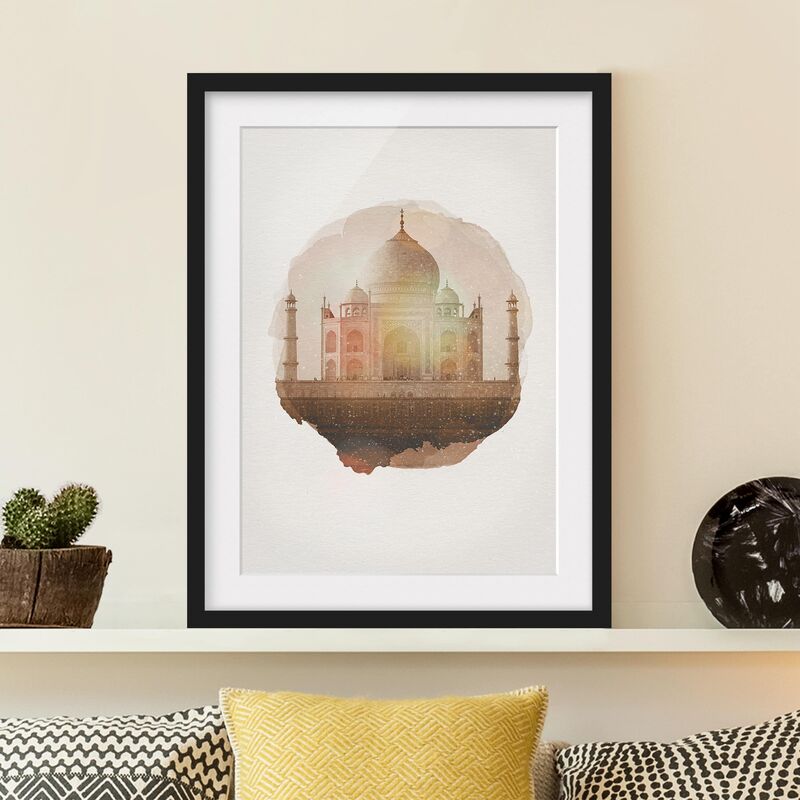 

Póster enmarcado - Acquarelli - Taj Mahal Dimensión LxA: 55cm x 40cm, Marco: Negro