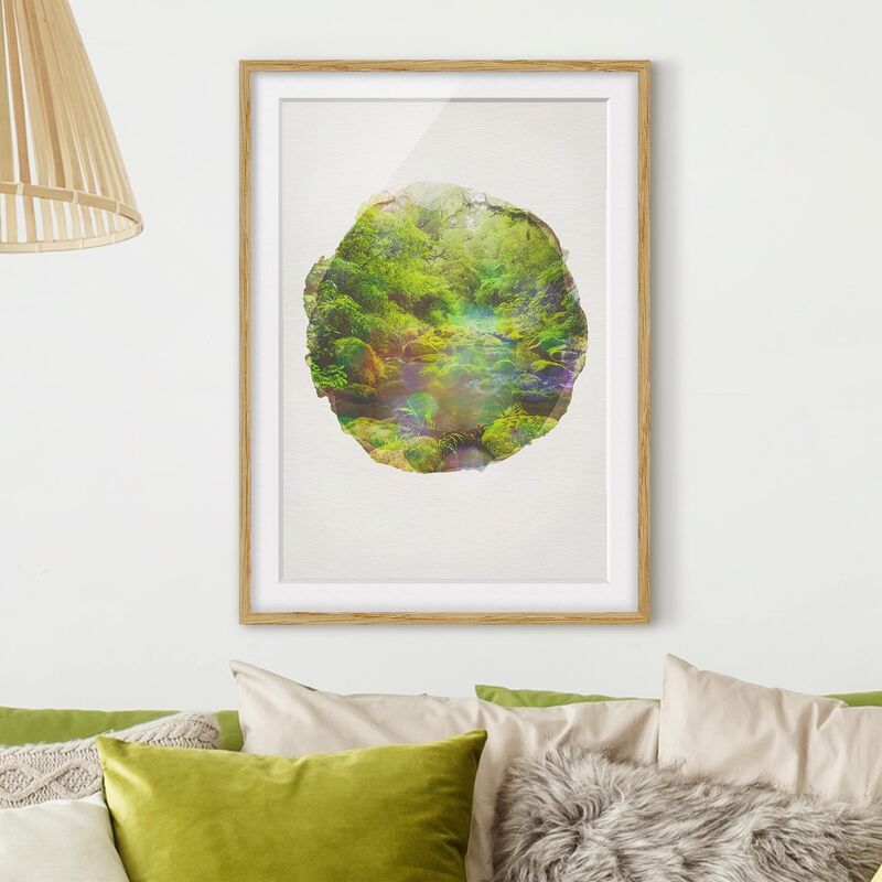 

Póster enmarcado - Acquerelli - Baia di Plenty Dimensión LxA: 40cm x 30cm, Marco: Roble