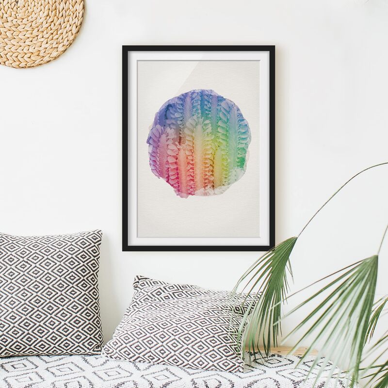 

Póster enmarcado - Acquerelli - Cactus Euphorbia Trigona Dimensión LxA: 40cm x 30cm, Marco: Negro