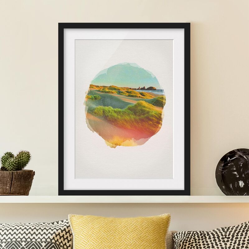 

Póster enmarcado - Acquerelli - dune e Erbe Al Mare Dimensión LxA: 40cm x 30cm, Marco: Negro