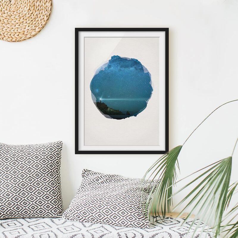 

Póster enmarcado - Acquerelli - Faro Dimensión LxA: 70cm x 50cm, Marco: Negro