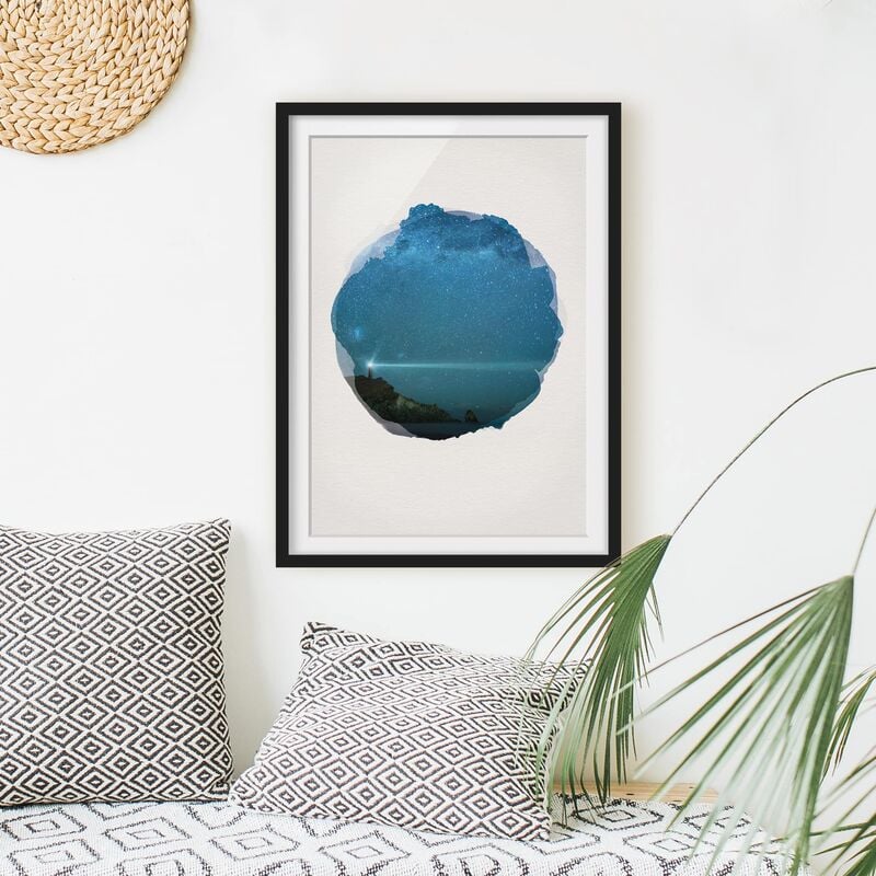 

Póster enmarcado - Acquerelli - Faro Dimensión LxA: 55cm x 40cm, Marco: Negro