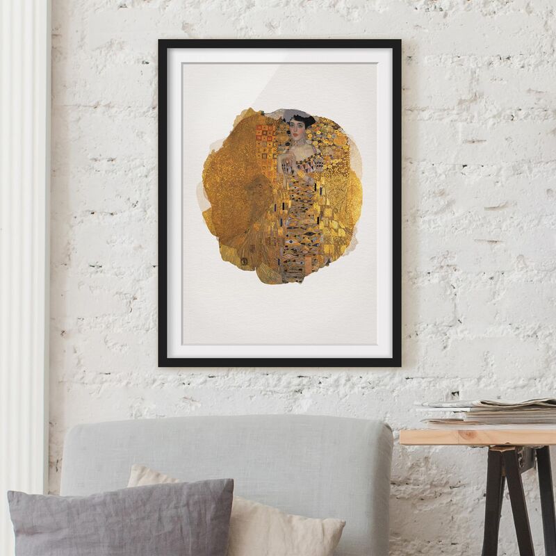 

Póster enmarcado - Acquerelli - Gustav Klimt - Ritratto di Adele Bloch-Bauer I Dimensión LxA: 100cm x 70cm, Marco: Negro