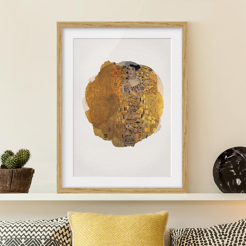 

Póster enmarcado - Acquerelli - Gustav Klimt - Ritratto di Adele Bloch-Bauer I Dimensión LxA: 24cm x 18cm, Marco: Roble