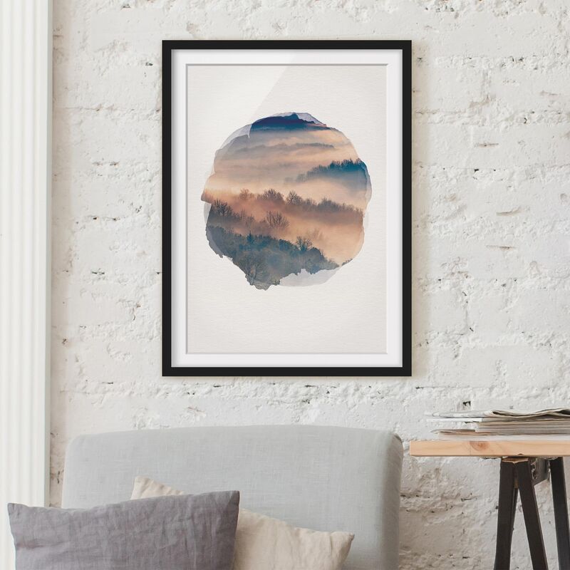 

Póster enmarcado - Acquerelli - Mist Al Tramonto Dimensión LxA: 55cm x 40cm, Marco: Negro