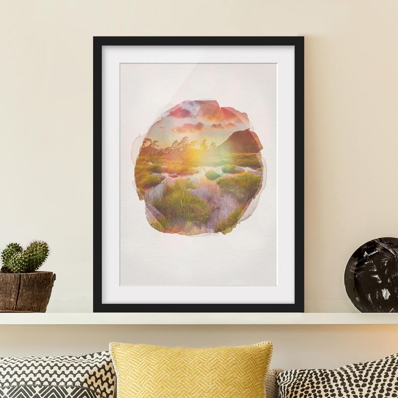 

Póster enmarcado - Acquerelli - Tverrdalsbekken Dimensión LxA: 40cm x 30cm, Marco: Negro