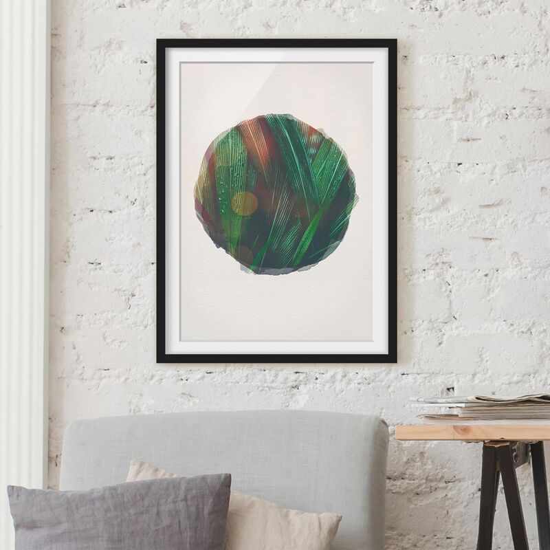 

Póster enmarcado - Acquerelli - Verde foglie di palma Dimensión LxA: 100cm x 70cm, Marco: Negro