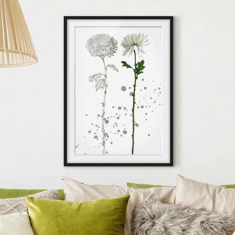 

Póster enmarcado - Acquerello Botanico - Dandelion Dimensión LxA: 40cm x 30cm, Marco: Negro
