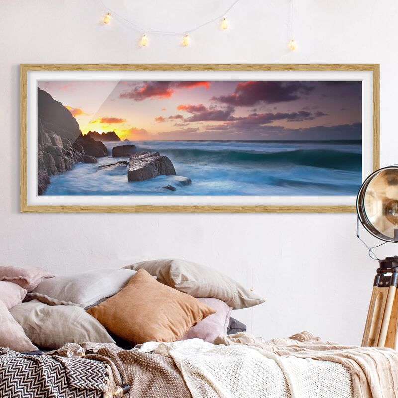 

Póster enmarcado - Al Mare In Cornovaglia Dimensión LxA: 20cm x 50cm, Marco: Roble