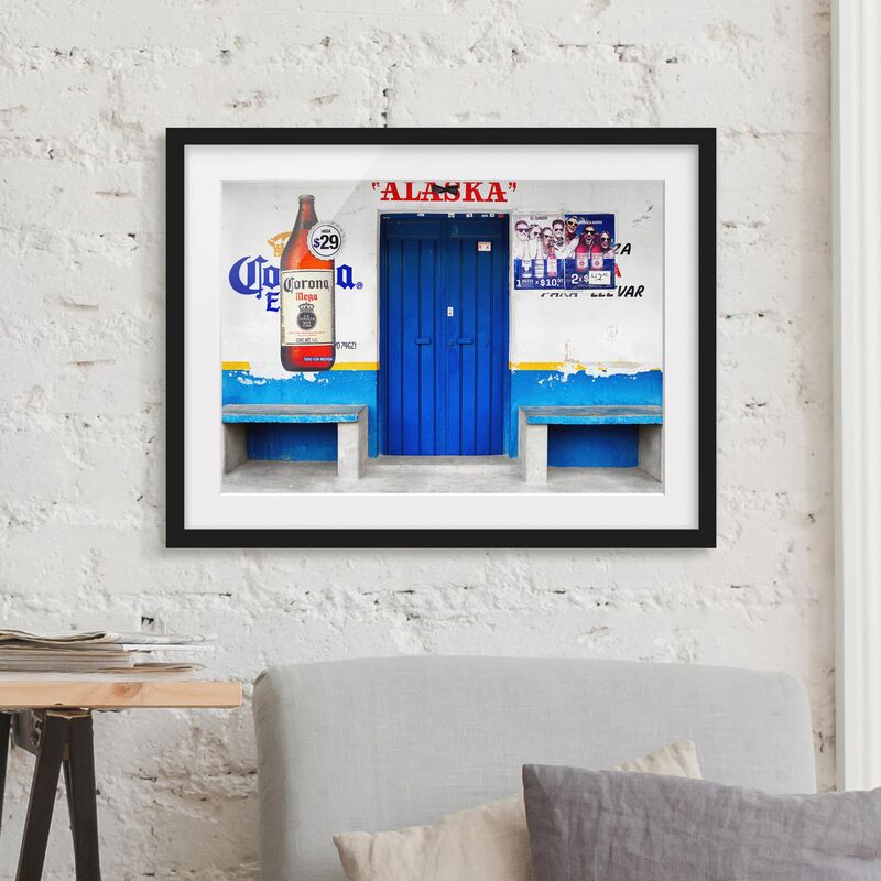 

Póster enmarcado - ALASKA Blue Bar Dimensión LxA: 70cm x 100cm, Marco: Negro