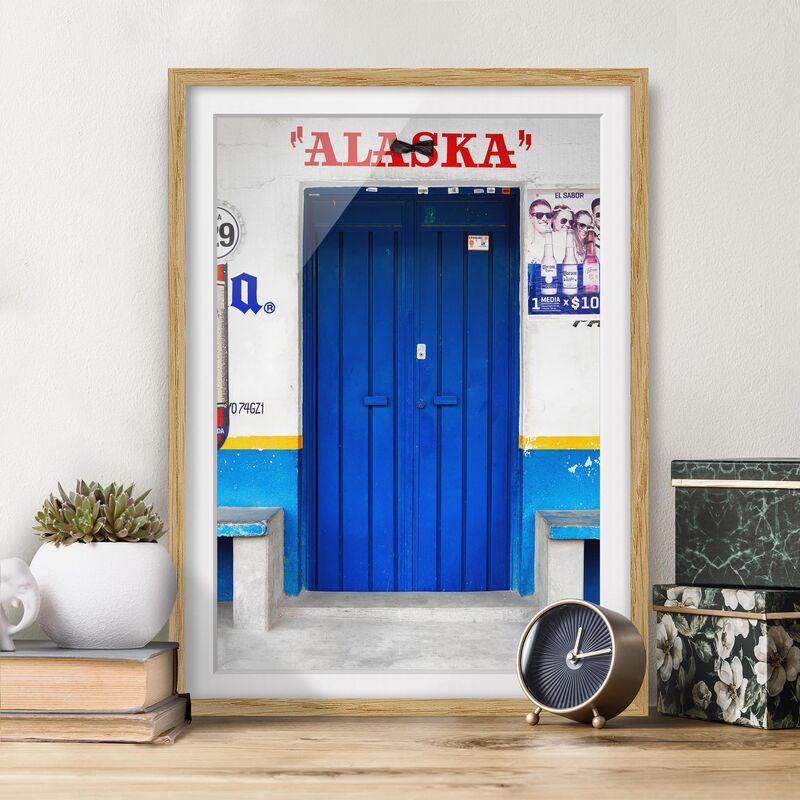 

Póster enmarcado - Alaska Blue Bar Dimensión LxA: 55cm x 40cm, Marco: Roble