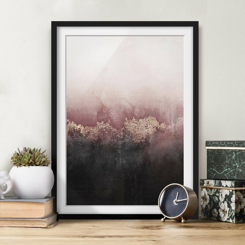 

Póster enmarcado - Alba Dorata Rosa Dimensión LxA: 55cm x 40cm, Marco: Negro