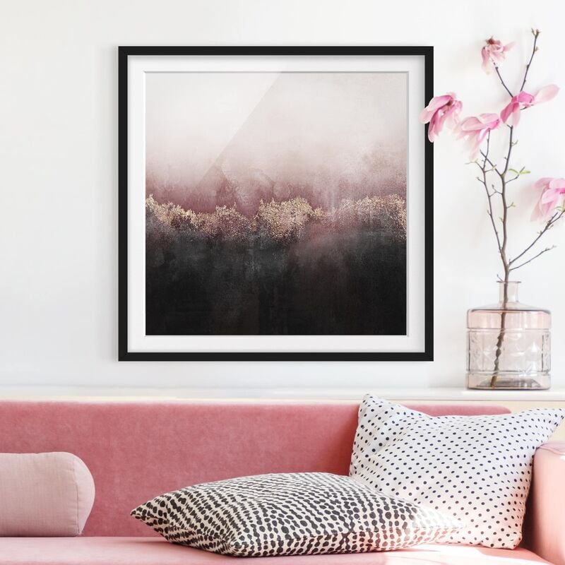 

Póster enmarcado - Alba Dorata Rosa Dimensión LxA: 70cm x 70cm, Marco: Negro