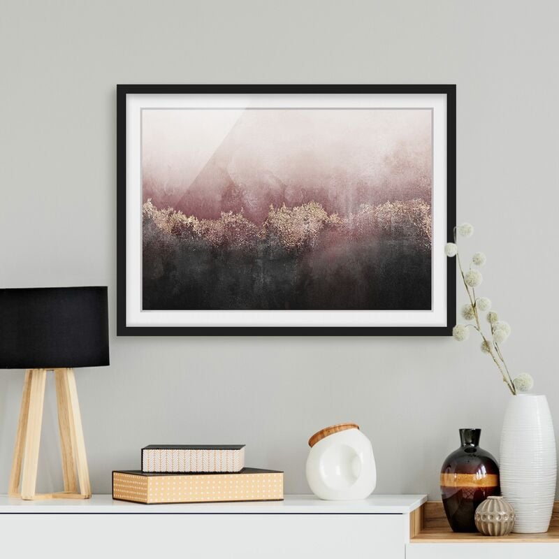 

Póster enmarcado - Alba Dorata Rosa Dimensión LxA: 70cm x 100cm, Marco: Negro