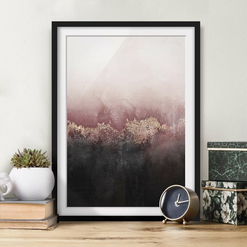 

Póster enmarcado - Alba Dorata Rosa Dimensión LxA: 70cm x 50cm, Marco: Negro