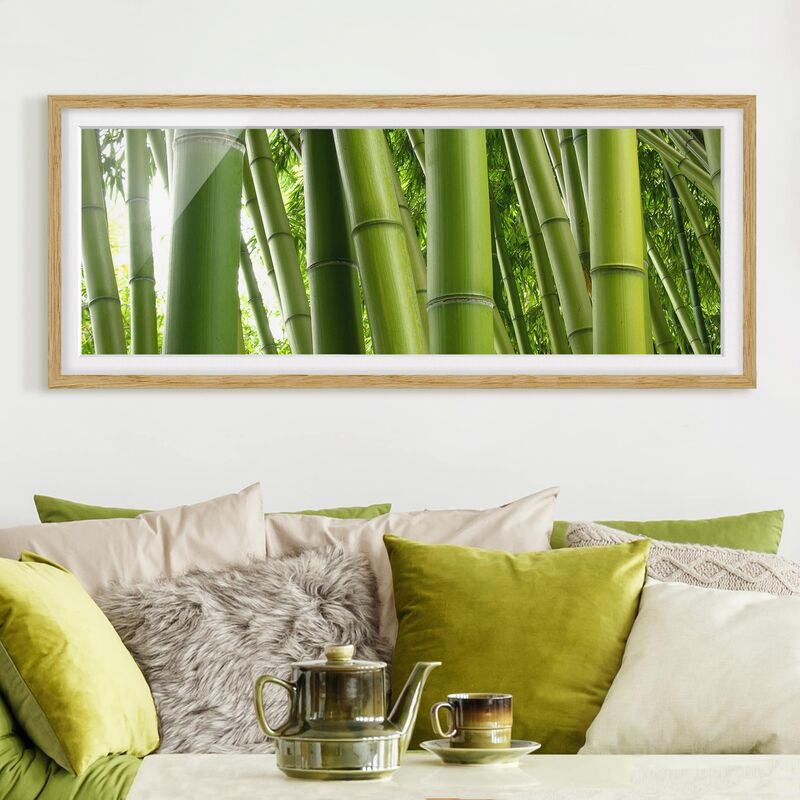 

Póster enmarcado - Alberi Di Bambù Dimensión LxA: 40cm x 100cm, Marco: Roble
