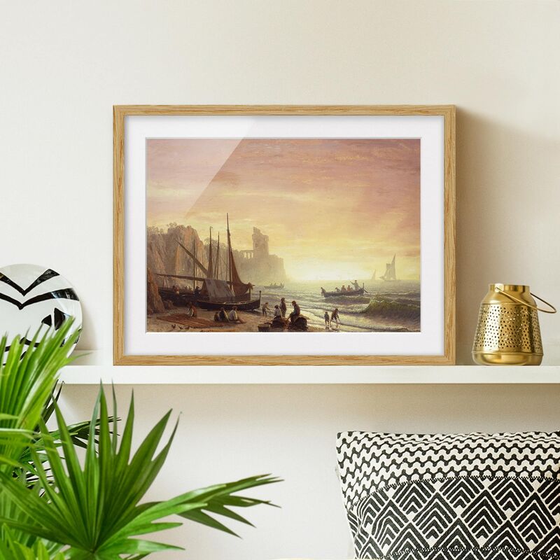 

Póster enmarcado - Albert Bierstadt - Fishing Fleet Dimensión LxA: 50cm x 70cm, Marco: Roble