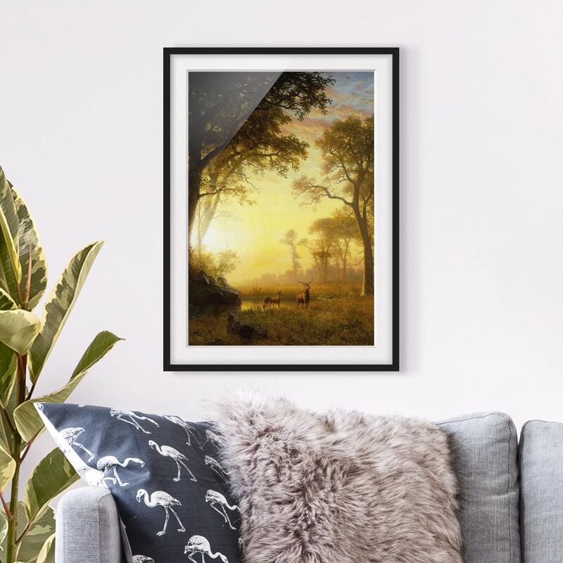 

Póster enmarcado - Albert Bierstadt - Light In The Forest Dimensión LxA: 100cm x 70cm, Marco: Negro