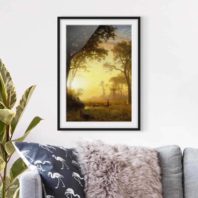 

Póster enmarcado - Albert Bierstadt - Light In The Forest Dimensión LxA: 24cm x 18cm, Marco: Negro