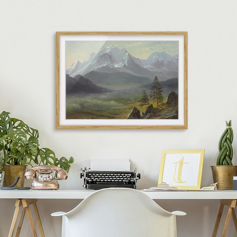 

Póster enmarcado - Albert Bierstadt - Mont Blanc Dimensión LxA: 18cm x 24cm, Marco: Roble