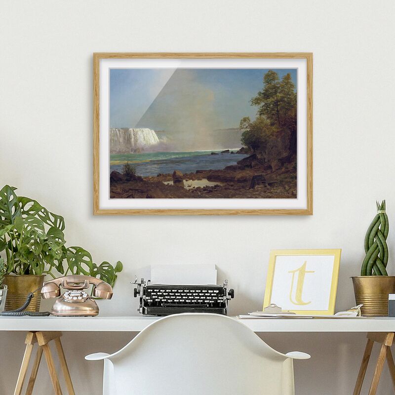 

Póster enmarcado - Albert Bierstadt - Niagara Falls Dimensión LxA: 70cm x 100cm, Marco: Roble