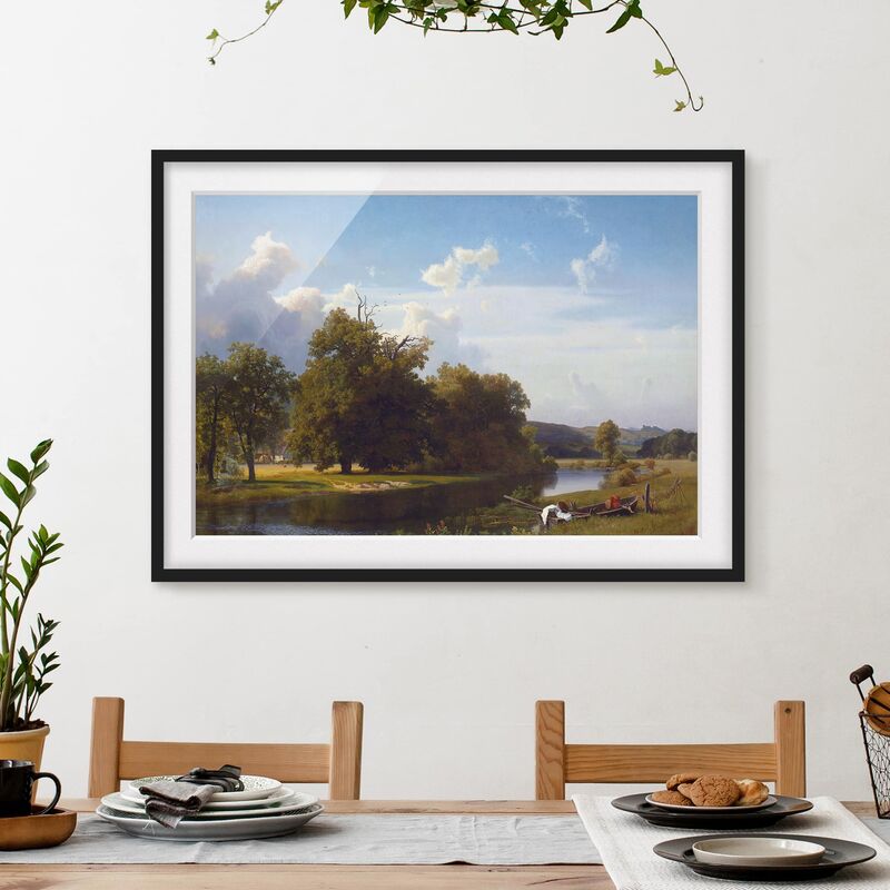 

Póster enmarcado - Albert Bierstadt - Riverside Dimensión LxA: 70cm x 100cm, Marco: Negro