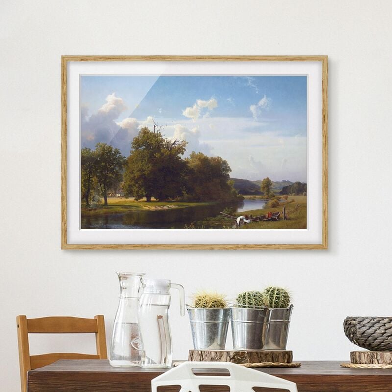 

Póster enmarcado - Albert Bierstadt - Riverside Dimensión LxA: 50cm x 70cm, Marco: Roble