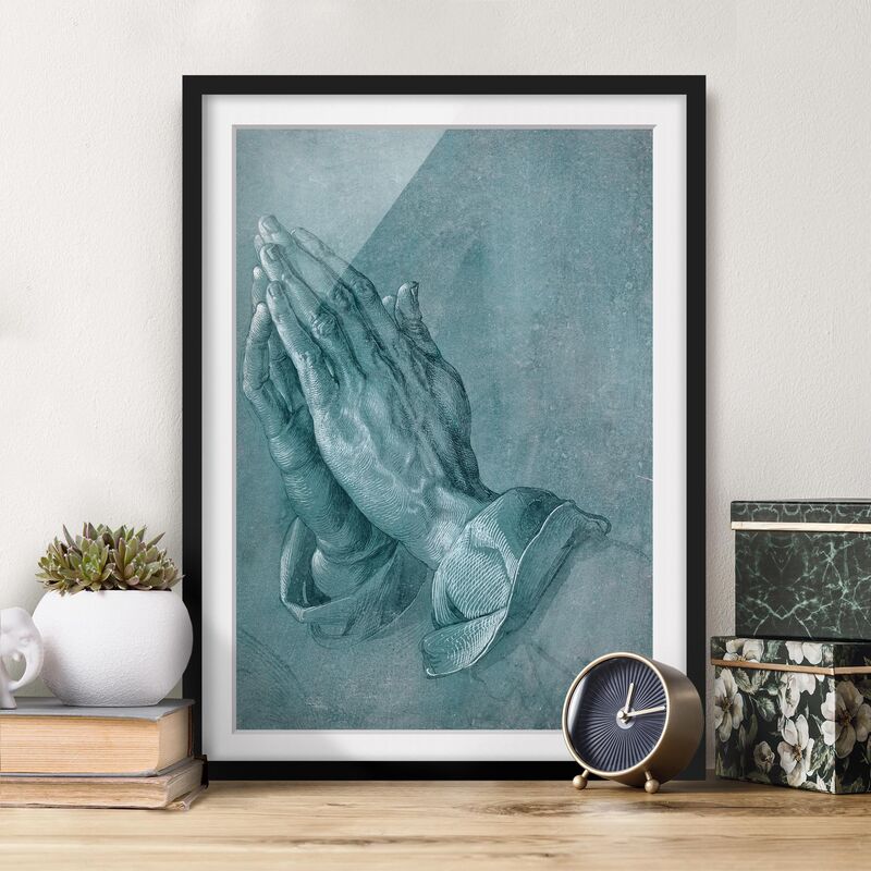 

Póster enmarcado - Albrecht Dürer - Studio di mani in preghiera Dimensión LxA: 100cm x 70cm, Marco: Negro