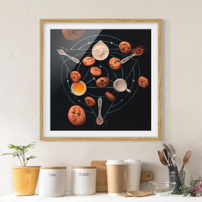 

Póster enmarcado - Alchemy Of Baking Dimensión LxA: 70cm x 70cm, Marco: Roble