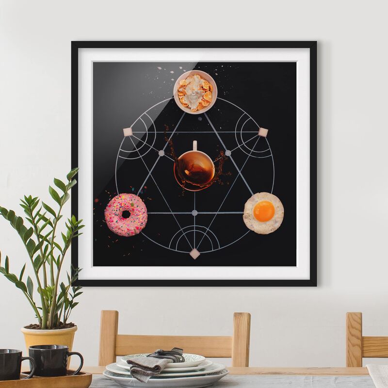 

Póster enmarcado - Alchemy Of Breakfast Dimensión LxA: 50cm x 50cm, Marco: Negro