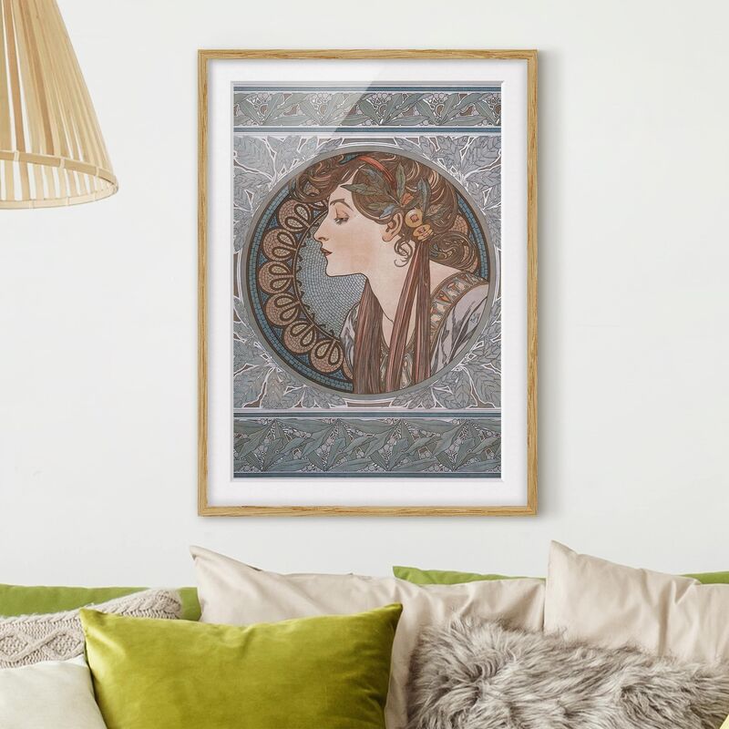 

Póster enmarcado - Alfons Mucha - Helena Dimensión LxA: 40cm x 30cm, Marco: Roble