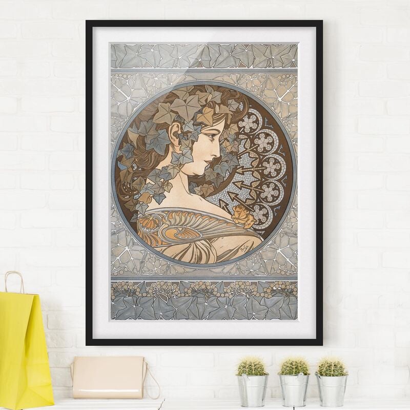 

Póster enmarcado - Alfons Mucha - Synthia Dimensión LxA: 100cm x 70cm, Marco: Negro