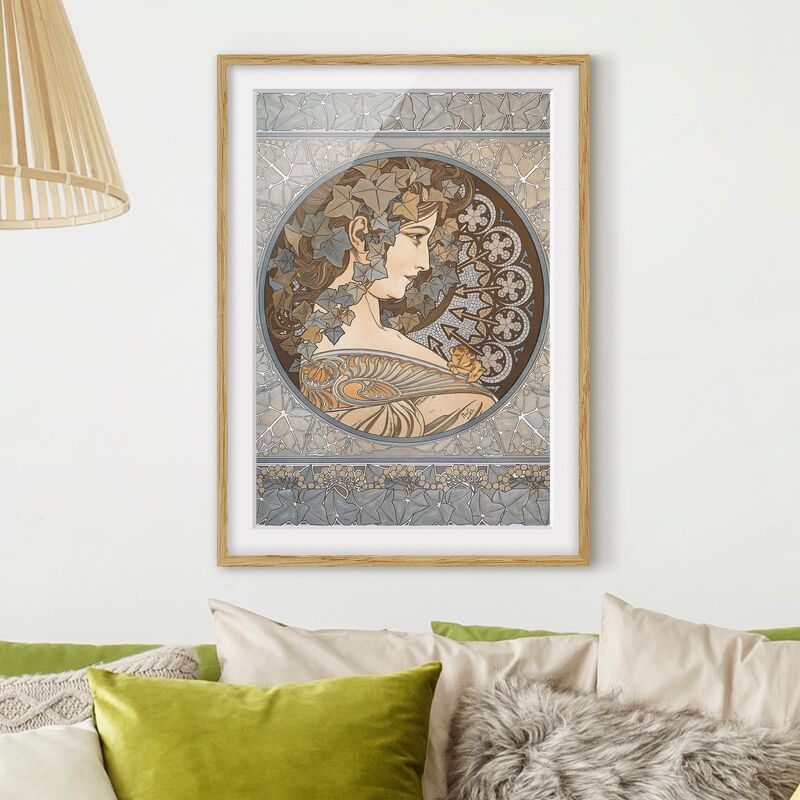 

Póster enmarcado - Alfons Mucha - Synthia Dimensión LxA: 55cm x 40cm, Marco: Roble