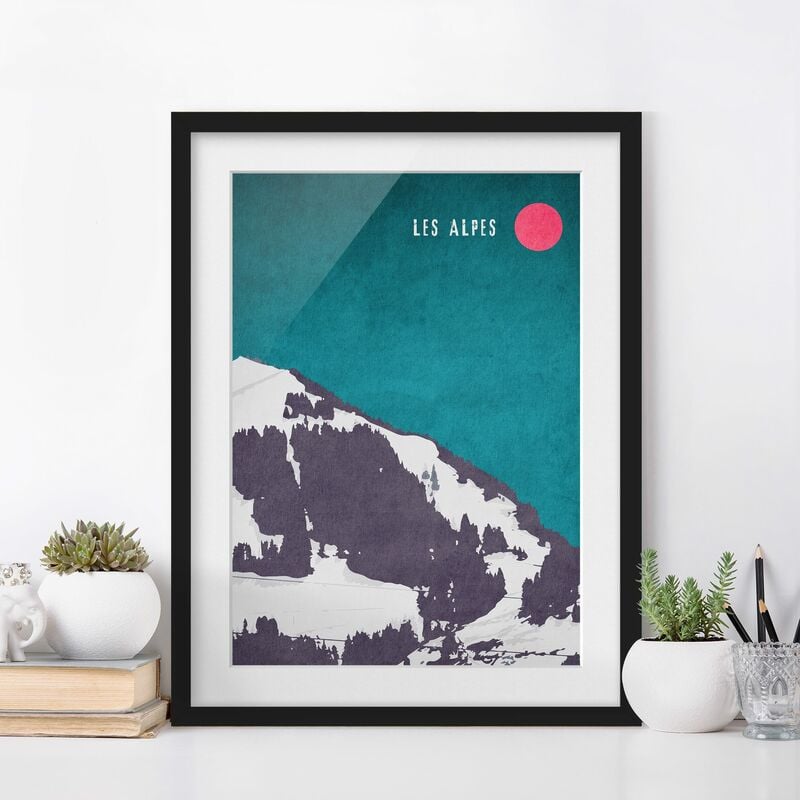 

Póster enmarcado - Alpi rétro Dimensión LxA: 40cm x 30cm, Marco: Negro