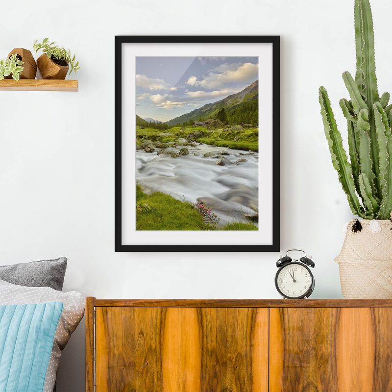 

Póster enmarcado - Alpine Meadow Tirol Dimensión LxA: 100cm x 70cm, Marco: Negro