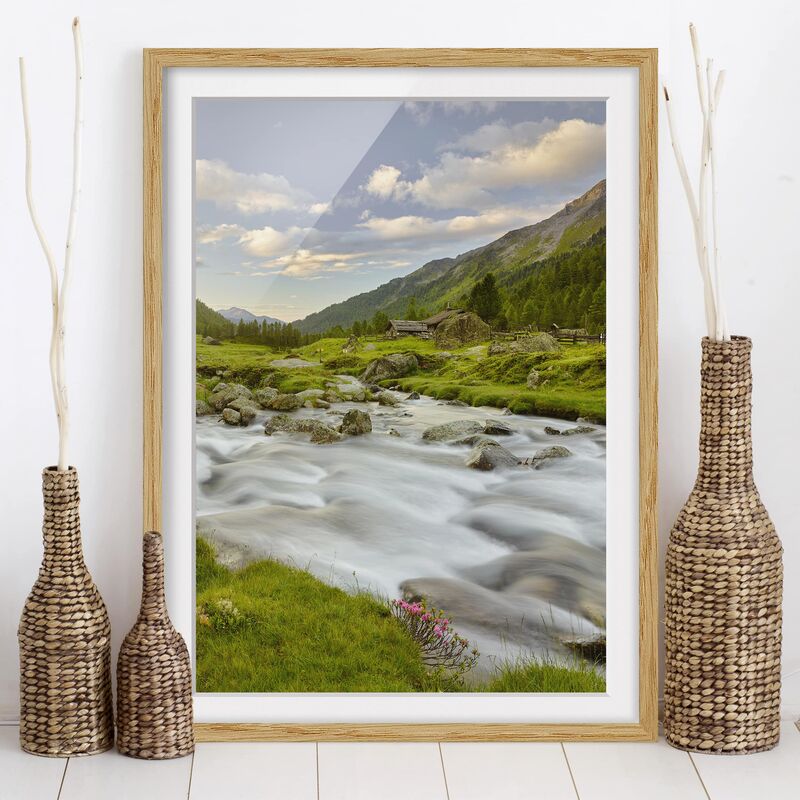 

Póster enmarcado - Alpine Meadow Tirol Dimensión LxA: 55cm x 40cm, Marco: Roble