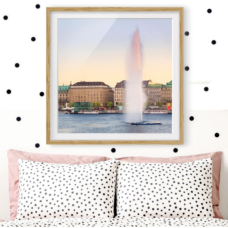 

Póster enmarcado - Alster Dimensión LxA: 50cm x 50cm, Marco: Roble