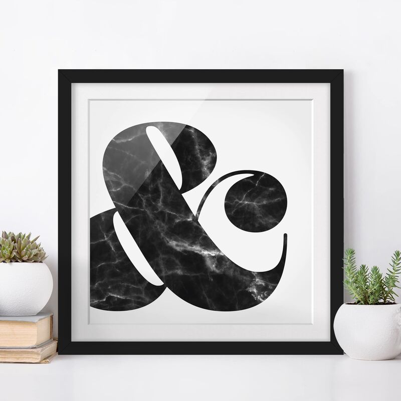 

Póster enmarcado - Ampersand Marble Dimensión LxA: 50cm x 50cm, Marco: Negro
